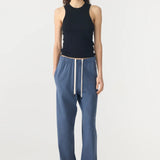 Wide leg double jersey pant in Midnight Blue Bassike