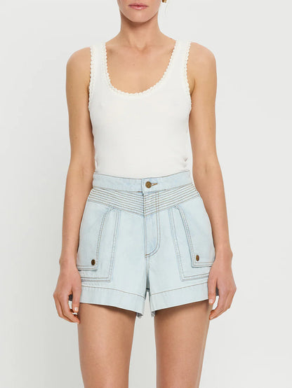 Celene Denim Short in Pale Indigo