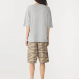 Slouch Dot Tee In Grey Marle Cobalt