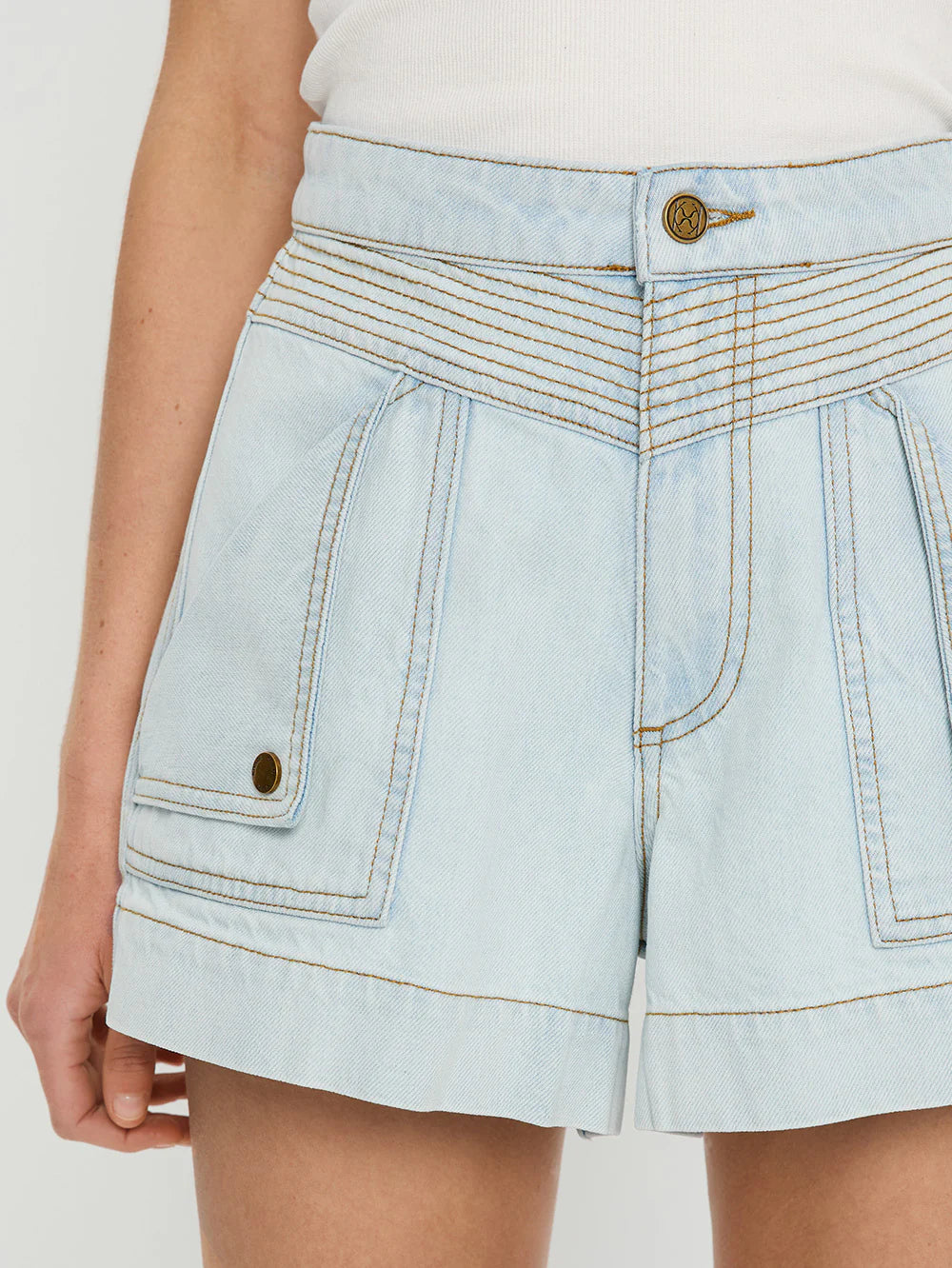 Celene Denim Short in Pale Indigo