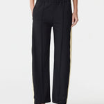 Twill Stripe Detail Pant Black/Yellow BASSIKE