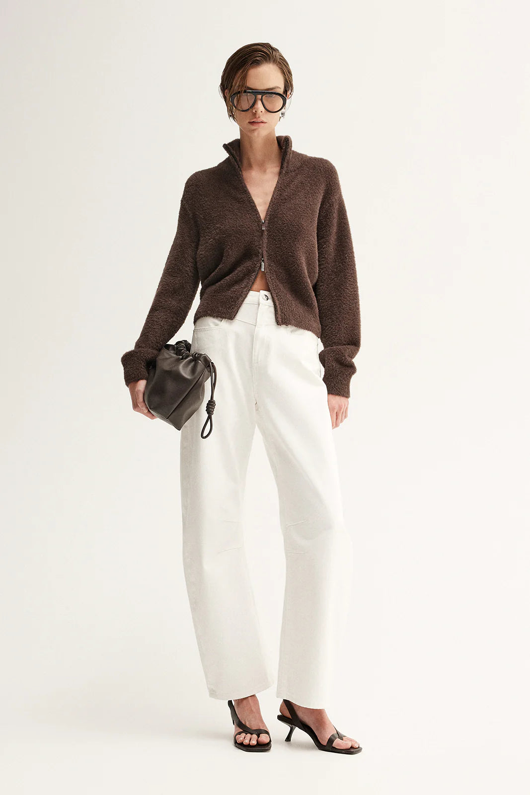 Leon Knit Cardigan in Chocolate Elka Collective