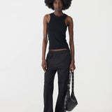 Pique Stripe Detail Pant In Black/Pale Blue Stripe Cloth Lifestyle Boutique