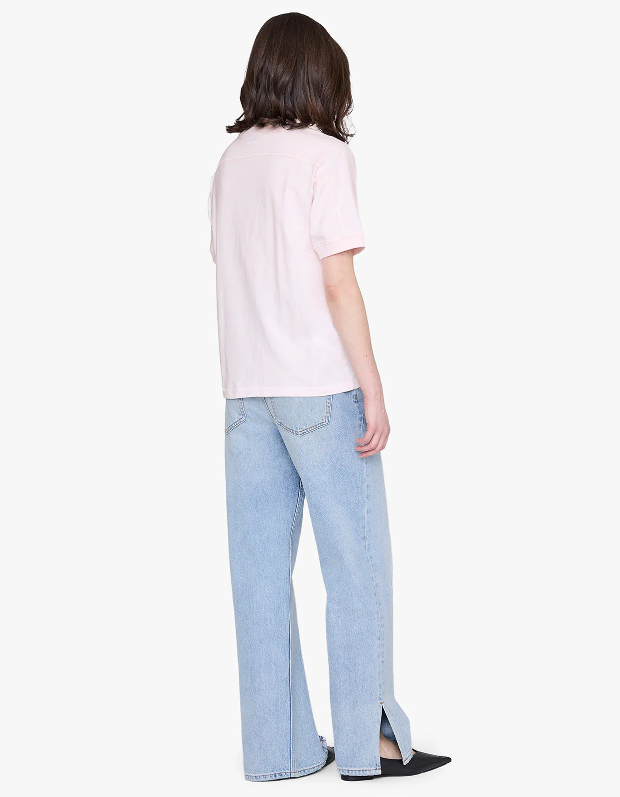 Jaylin Collegiate Tee in Powder Pink Anine Bing