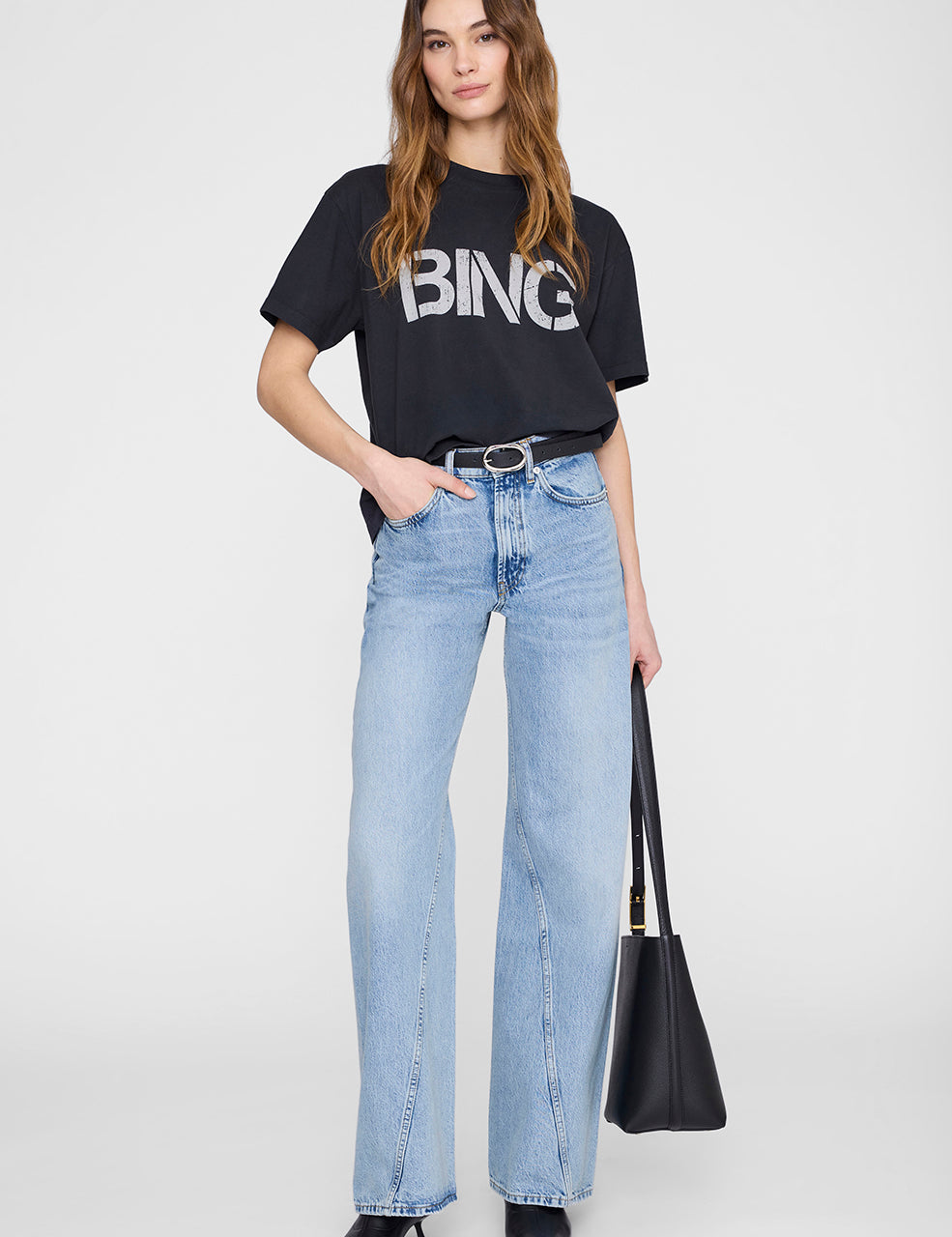 Wagner Tee Stencil in Vintage Black ANINE BING