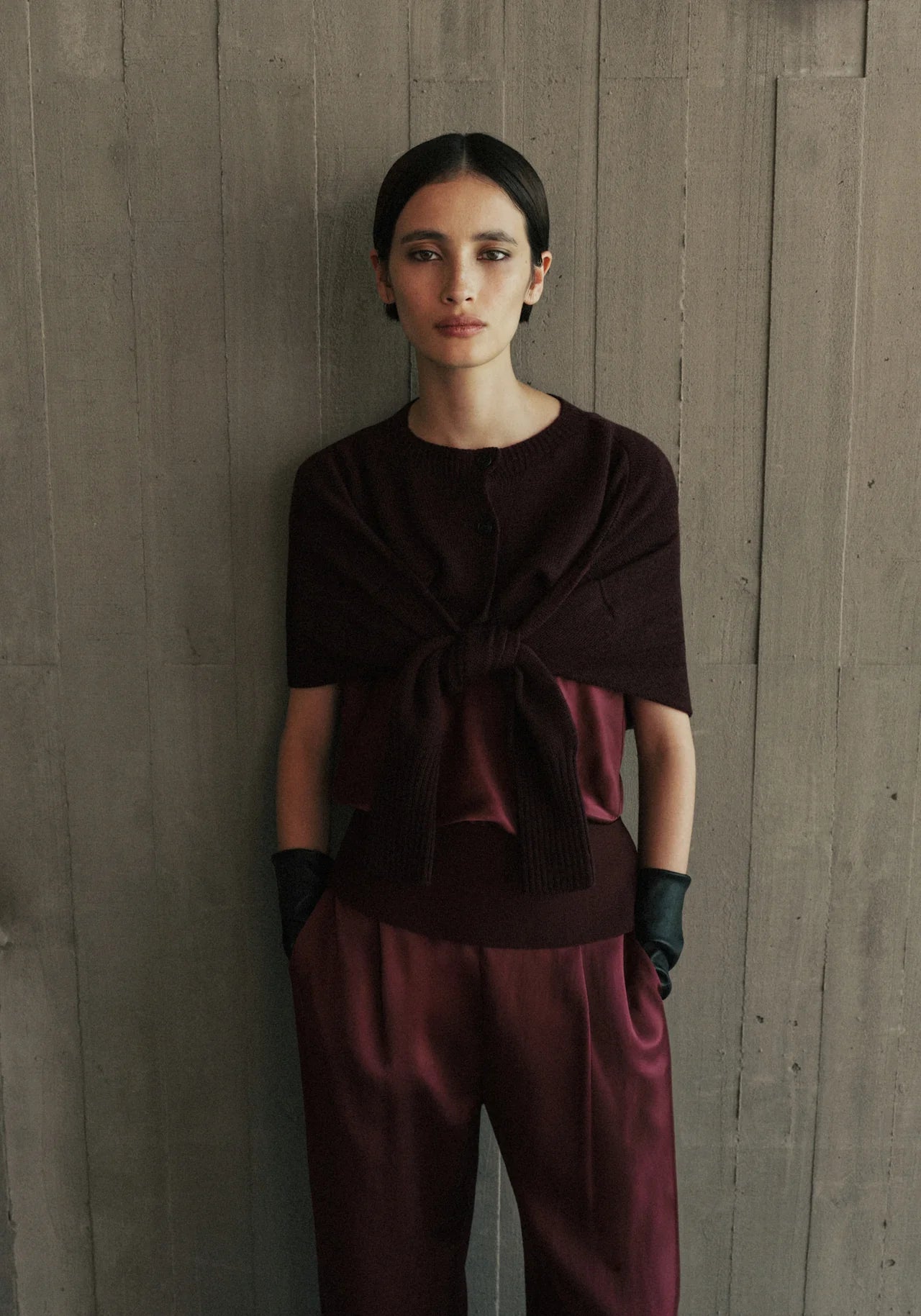 Hart Merino Cardigan in Burgundy Viktoria + Woods