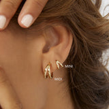 J Gold Earrings in Midi