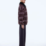 Winnie 1/4 Zip in Burgundy Check