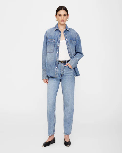 Dante Denim Shirt in Bleached Blue