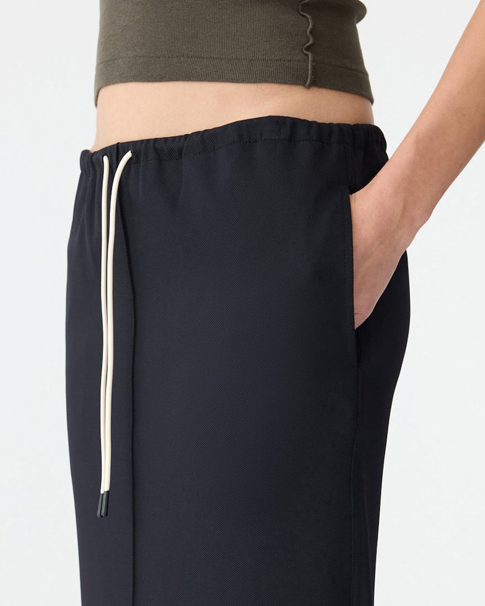 Stretch Twill Minimal Skirt in Black BASSIKE