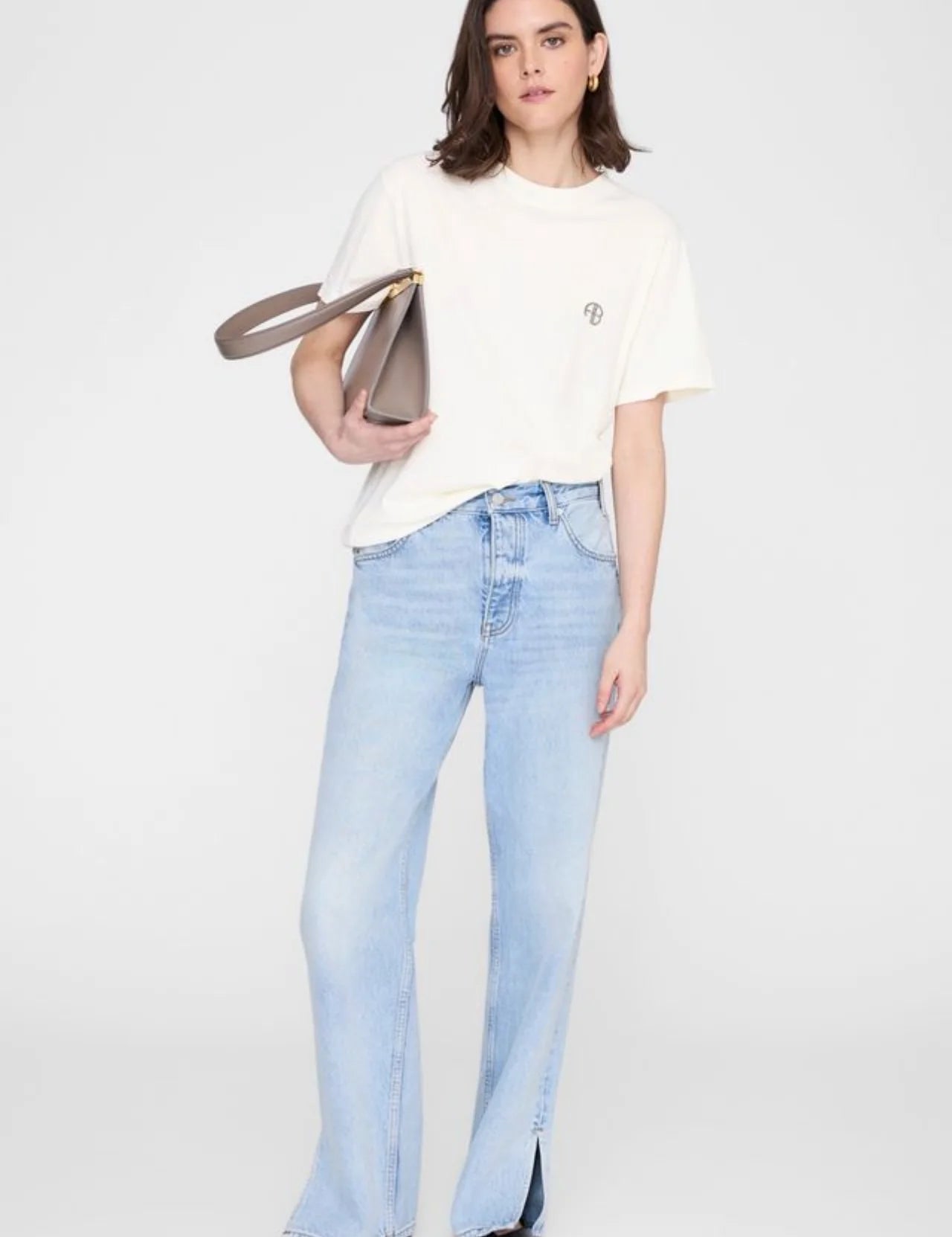 Wagner Soft Stencil Tee in Cream ANINE BING