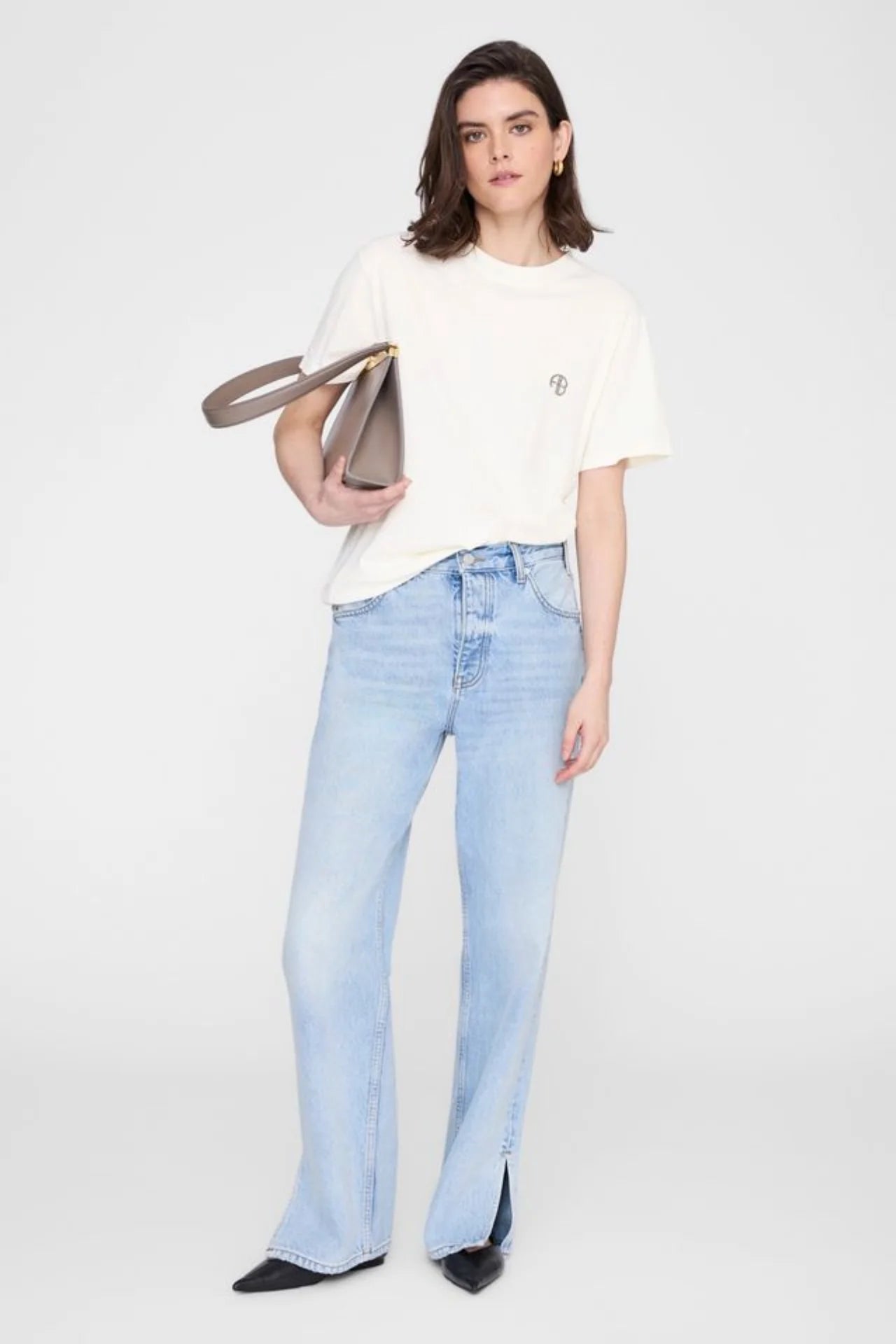 Wagner Soft Stencil Tee in Cream ANINE BING