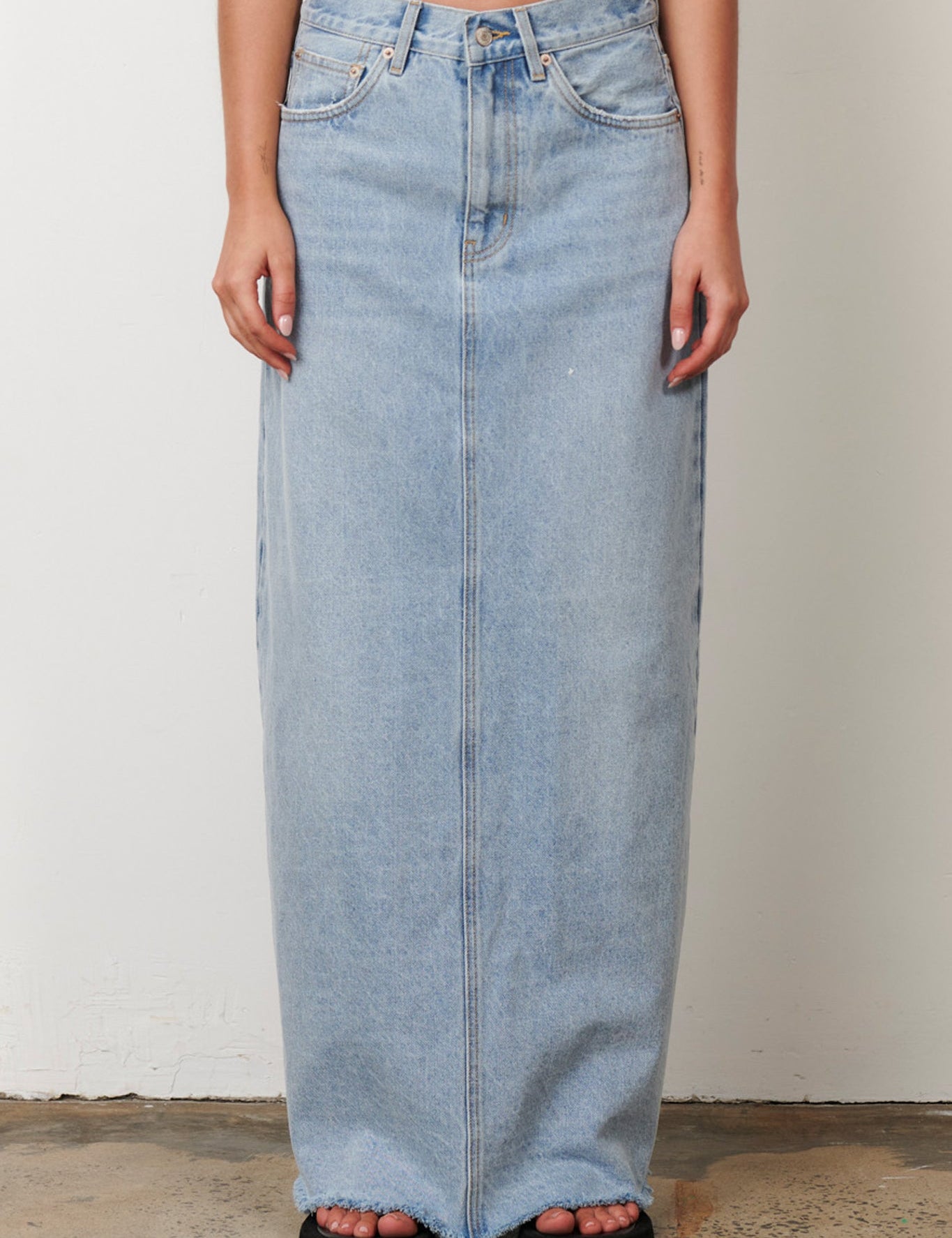 Hudson Maxi Skirt in Saltwater Blue