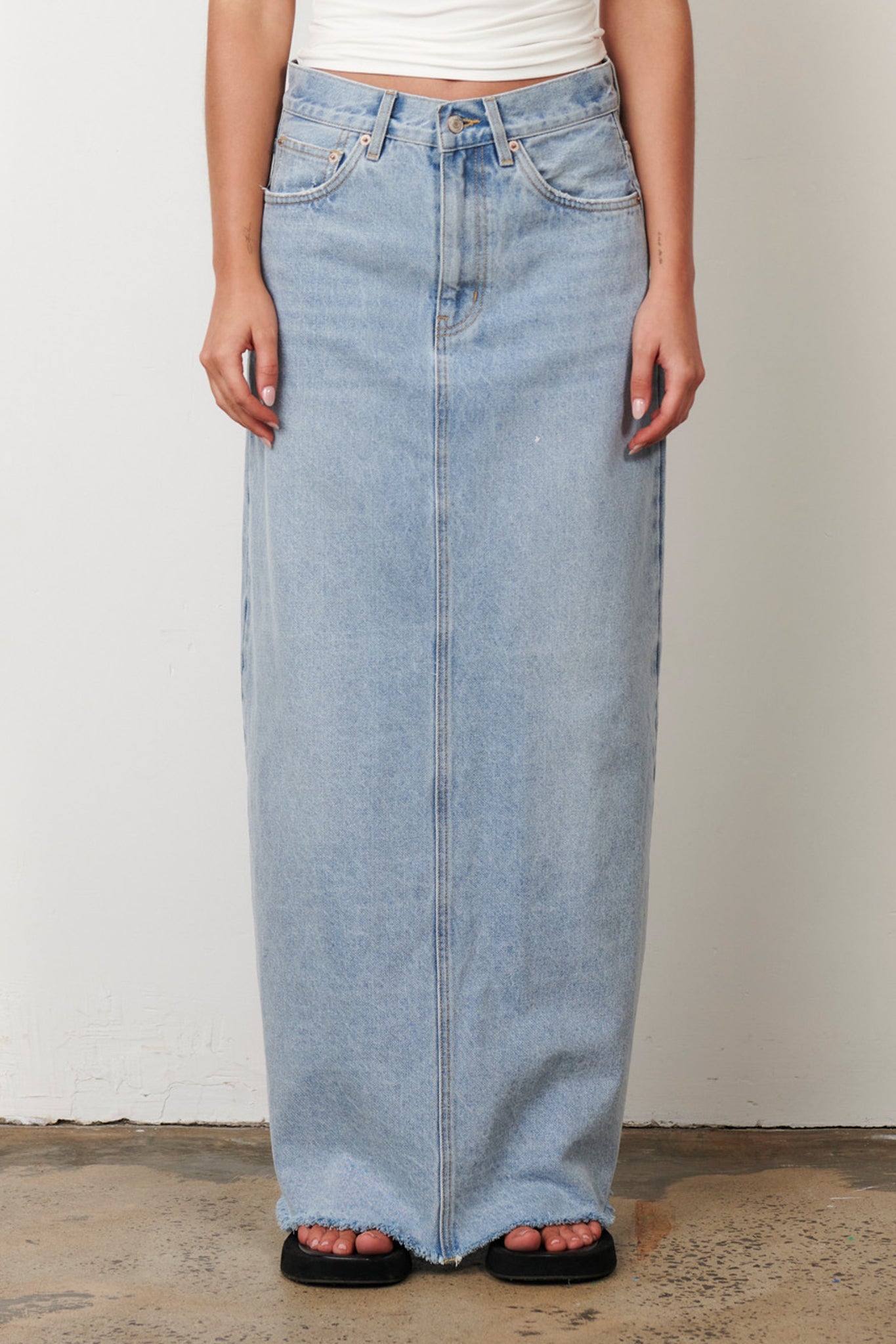 Hudson Maxi Skirt in Saltwater Blue