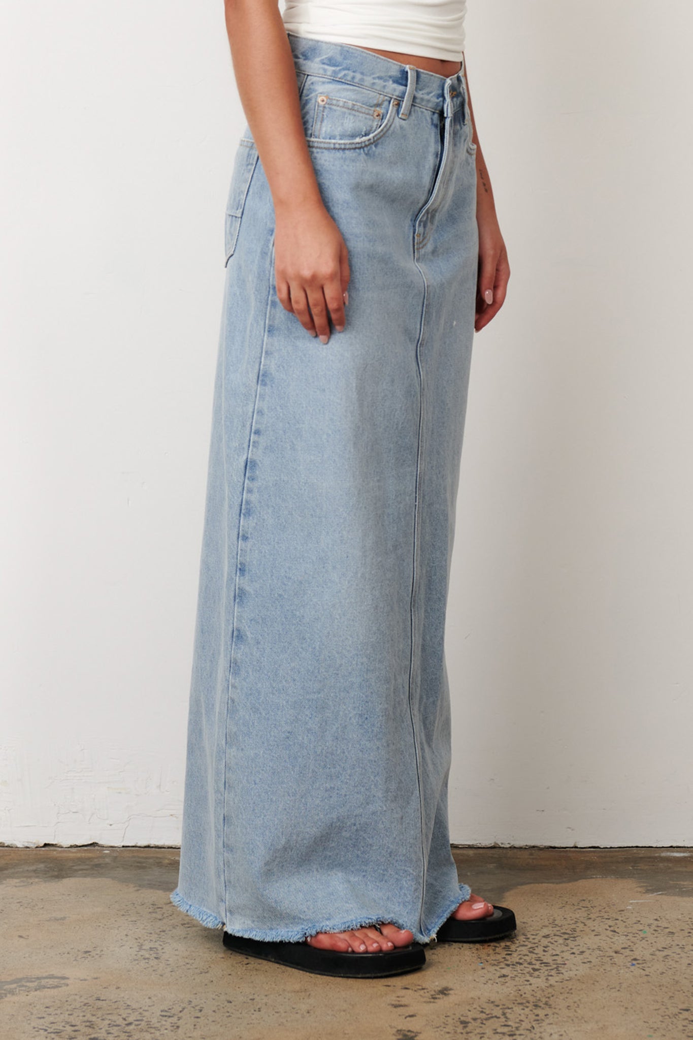 Hudson Maxi Skirt in Saltwater Blue