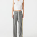 Twill Stripe Detail Pant in Pewter/Yellow BASSIKE