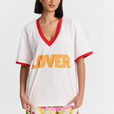 Lover V-Neck Tee in White