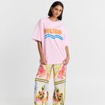 Holiday Oversized Tee in Pink Maku