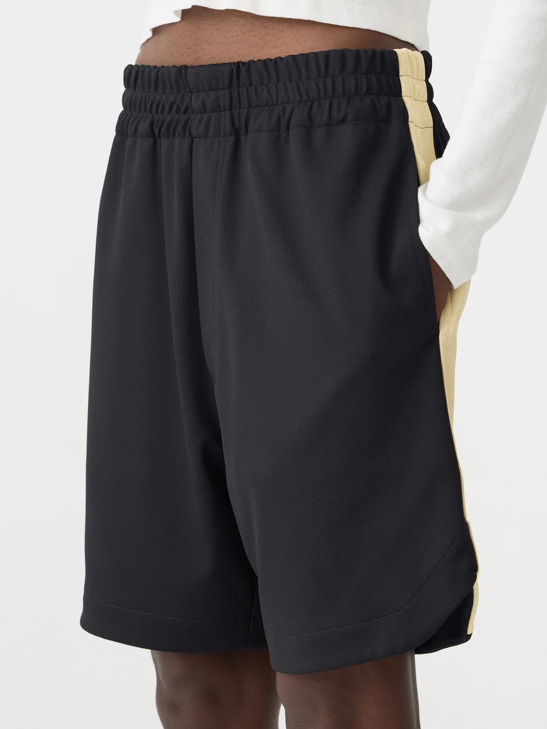 Pique Basketball Short in Black and Lemon BASSIKE