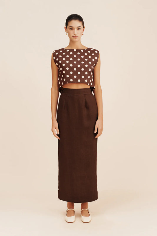 Emma Pencil Skirt in Chocolate