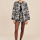 Romeo Mini Skirt in Bone/Black