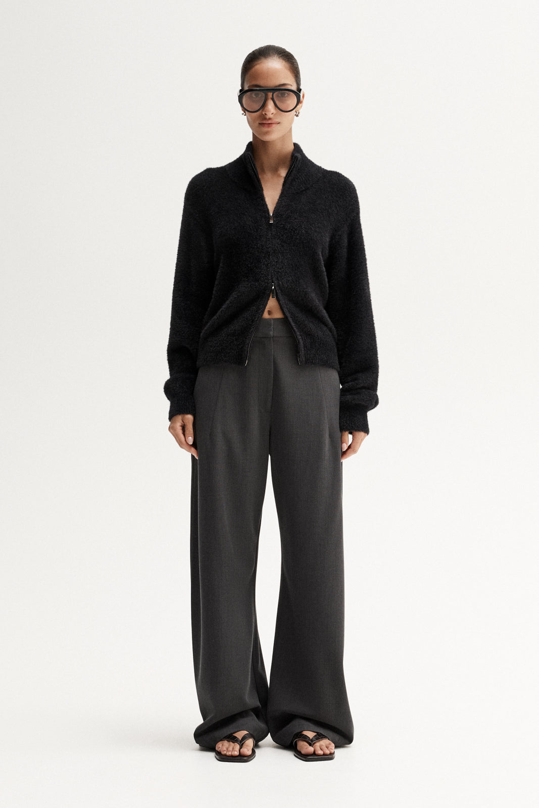 Leon Knit Cardigan in Black Elka Collective