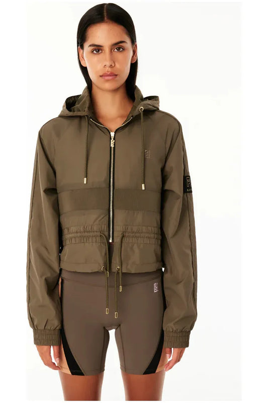 Cropped Man Down Jacket in Khaki by PE Nation