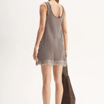 Alessandra Mini Knit Dress Chocolate Stripe Elka Collective