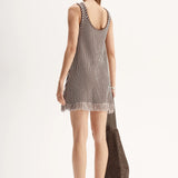 Alessandra Mini Knit Dress Chocolate Stripe Elka Collective