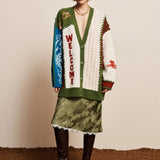 Lasso Patchwork Knit Cardigan