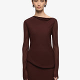 Amanda Long Sleeve Maxi Dress in Raisin