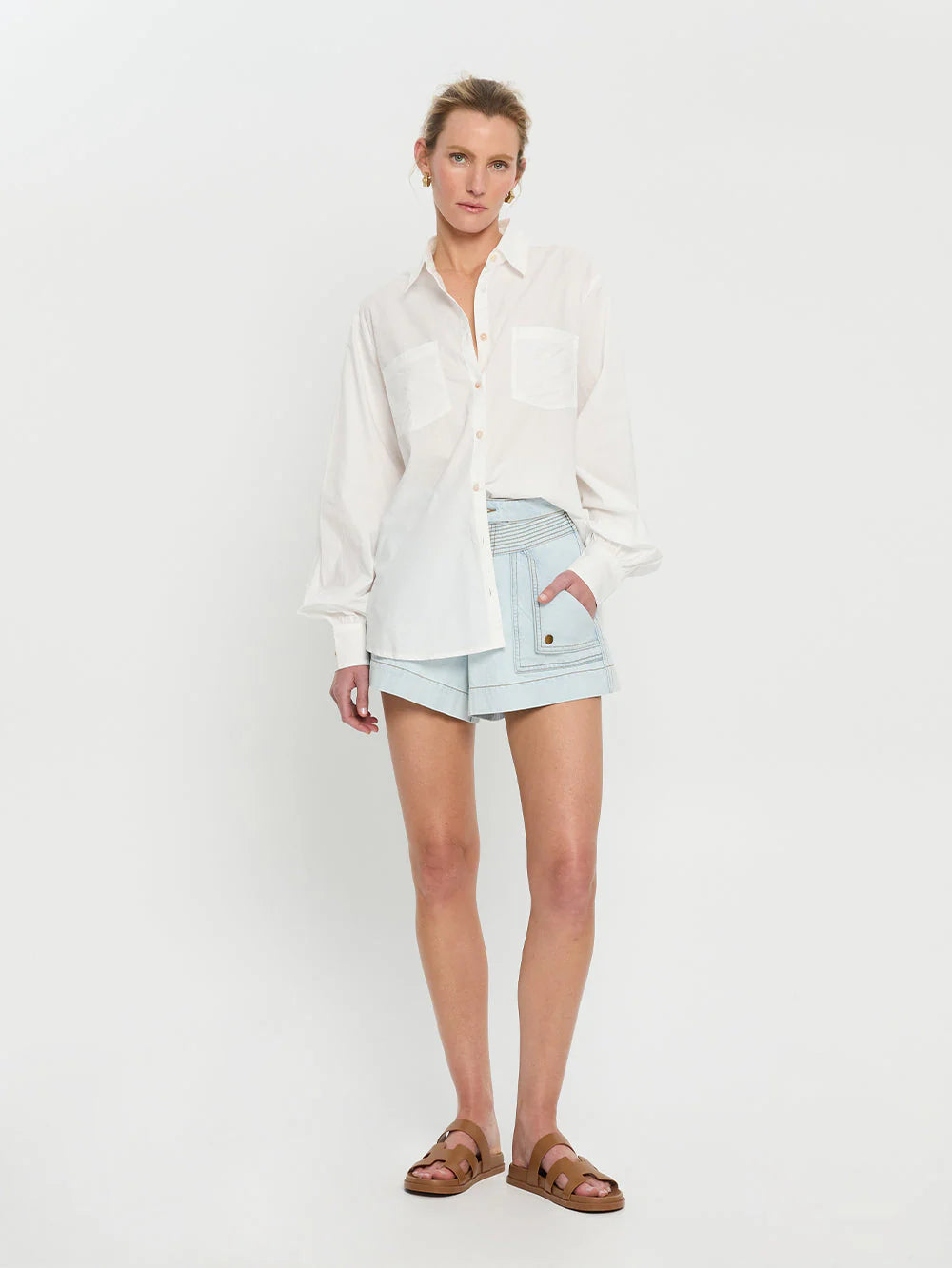 Celene Denim Short in Pale Indigo