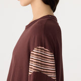 Moto L/S T-Shirt in Cocoa/Pink