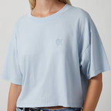 Johnny Cropped Tee Framed Monogramin Pale Blue ANINE BING