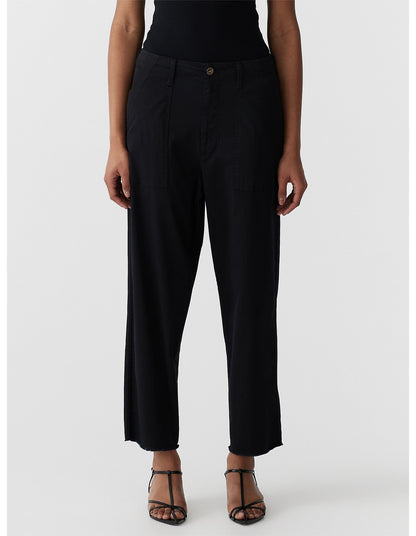 stretch cotton relaxed pant black
