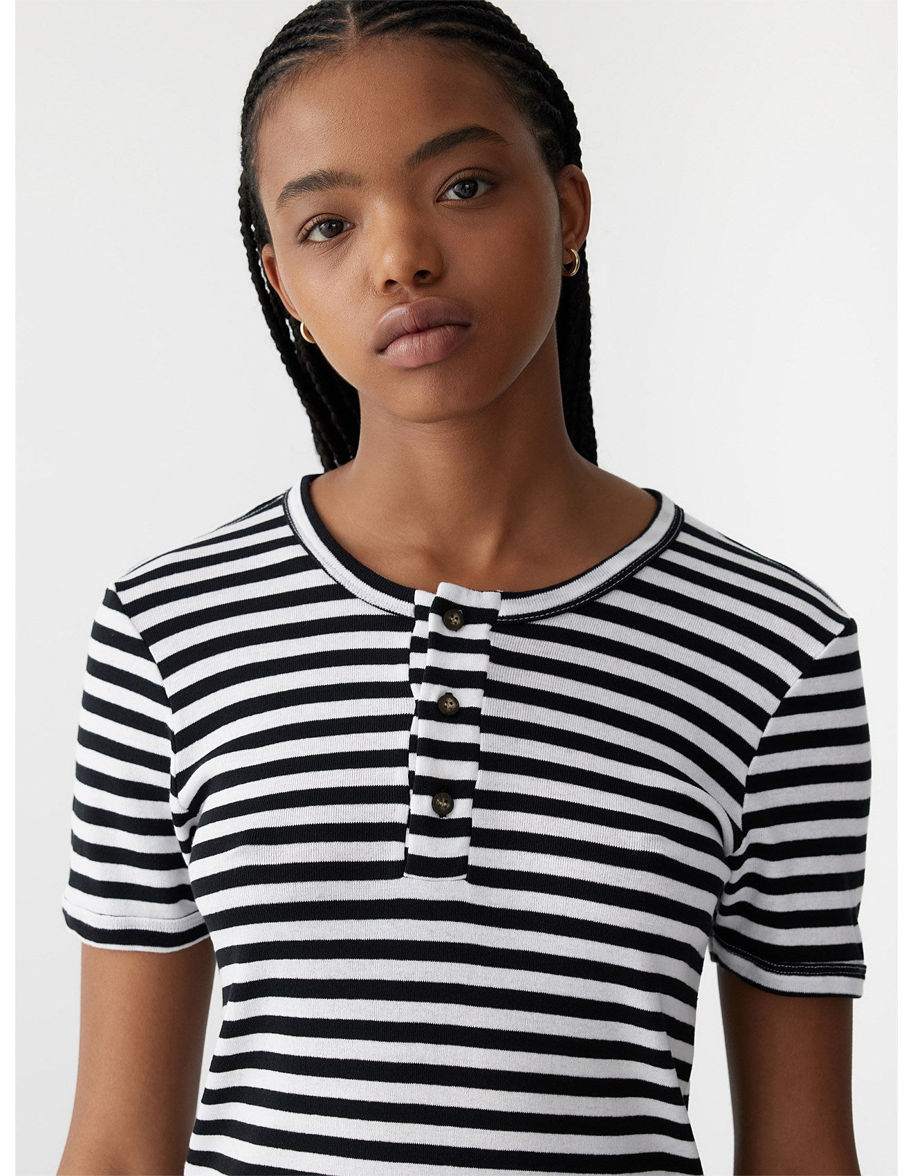 stripe placket tshirt bassike