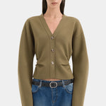 Ayana Gathered Cardigan in Khaki Sir.