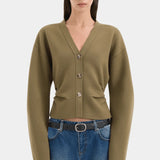 Ayana Gathered Cardigan in Khaki Sir.