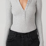 Lara Bodysuit in Grey Marle Bayse Brand