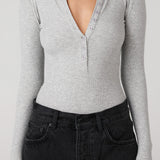 Lara Bodysuit in Grey Marle Bayse Brand