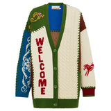 Lasso Patchwork Knit Cardigan