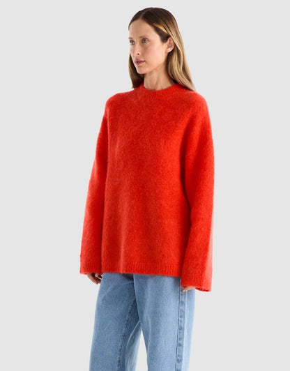 Elle Mohair Blend Knit in Poppy