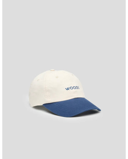 Woods Two Tone Cap in Ecru and Indigo Blue