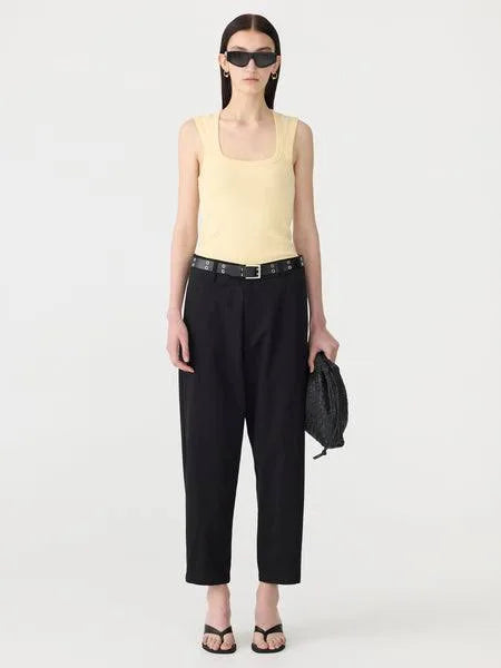 Low Scooped Rib Tank in Yellow Bassike