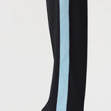 Pique Stripe Detail Pant In Black/Pale Blue Stripe