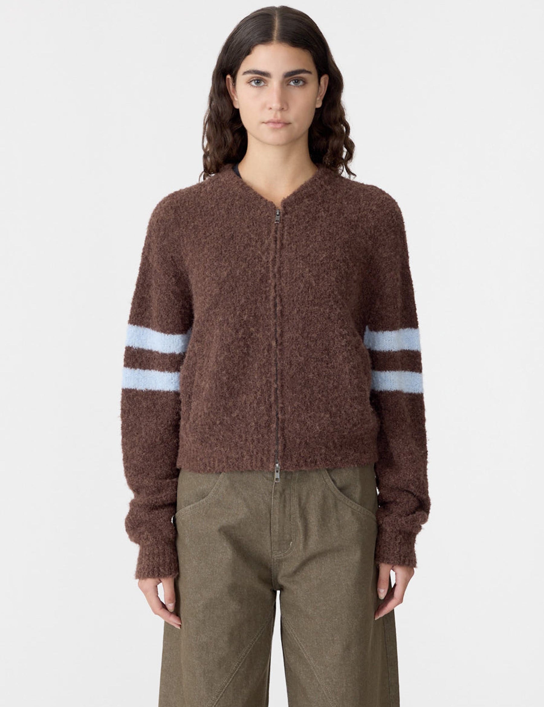 Wool Alpaca Zip Up Knit BASSIKE