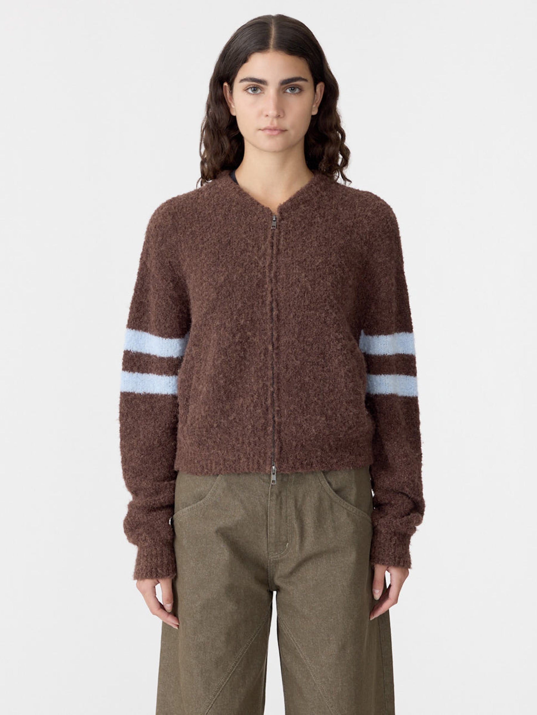 Wool Alpaca Zip Up Knit BASSIKE