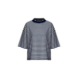Bloom Short Sleeve Stripe in Navy and White Lioness