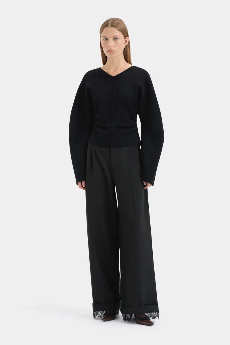 Ayana Merino Sweater in Black Sir.