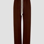 Twill Stripe Detail Pant in Carob and Pale Pink Bassike